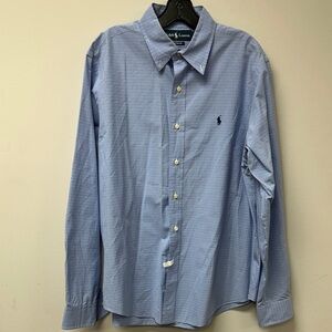 Men’s Ralph Lauren light blue button down long sleeve dress shirt Large